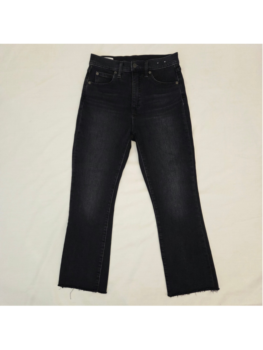 Gap Kick Fit High Rise frayed hem faded black jeans 27/4R